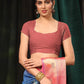 Navy Blue Art Silk Digital Print Floral Saree with Unstitched Blouse - Hiral Fashion | Swadesiicart