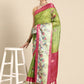 Green Kanjeevaram Silk Digital Print Floral Saree with Unstitched Blouse - Hiral Fashion | Swadesiicart