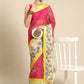 Red Kanjeevaram Silk Digital Print Floral Saree with Unstitched Blouse - Hiral Fashion | Swadesiicart