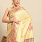 Mustard Art Silk Printed Floral Saree with Unstitched Blouse - Hiral Fashion | Swadesiicart