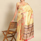 Mustard Art Silk Printed Floral Saree with Unstitched Blouse - Hiral Fashion | Swadesiicart