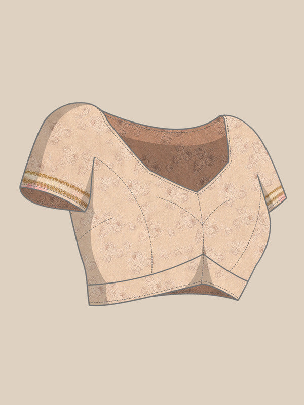 Mustard Art Silk Printed Floral Saree with Unstitched Blouse - Hiral Fashion | Swadesiicart