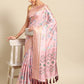 Pink Art Silk Printed Floral Saree with Unstitched Blouse - Hiral Fashion | Swadesiicart