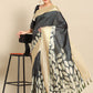 Black Art Silk Printed Floral Saree with Unstitched Blouse - Hiral Fashion | Swadesiicart