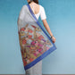 Gray Silk Cotton Digital Print Striped Saree with Unstitched Blouse - Hiral Fashion | Swadesiicart