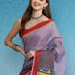 Lavender Silk Cotton Digital Print Solid Saree with Unstitched Blouse - Hiral Fashion | Swadesiicart