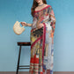 Multicolor Silk Cotton Digital Print Abstract Saree with Unstitched Blouse - Hiral Fashion | Swadesiicart