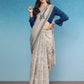 Beige Silk Cotton Digital Print Polka Dots Saree with Unstitched Blouse - Hiral Fashion | Swadesiicart
