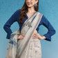 Beige Silk Cotton Digital Print Polka Dots Saree with Unstitched Blouse - Hiral Fashion | Swadesiicart