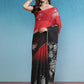Black Silk Cotton Digital Print Floral Saree with Unstitched Blouse - Hiral Fashion | Swadesiicart