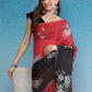 Black Silk Cotton Digital Print Floral Saree with Unstitched Blouse - Hiral Fashion | Swadesiicart