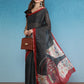 Gray Silk Cotton Digital Print Solid Saree with Unstitched Blouse - Hiral Fashion | Swadesiicart