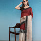 Maroon Silk Cotton Digital Print Solid Saree with Unstitched Blouse - Hiral Fashion | Swadesiicart