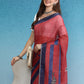 Red Silk Cotton Digital Print Solid Saree with Unstitched Blouse - Hiral Fashion | Swadesiicart