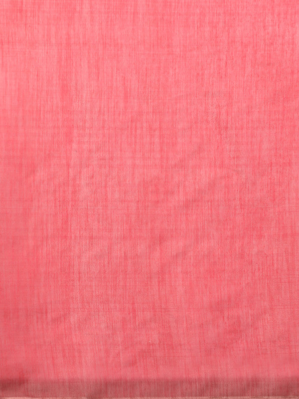 Red Silk Cotton Digital Print Solid Saree with Unstitched Blouse - Hiral Fashion | Swadesiicart