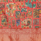 Multicolor Kanjeevaram Silk Digital Print Kalamkari Saree with Unstitched Blouse - Hiral Fashion | Swadesiicart