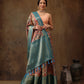 Multicolor Kanjeevaram Silk Digital Print Kalamkari Saree with Unstitched Blouse - Hiral Fashion | Swadesiicart