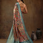Multicolor Kanjeevaram Silk Digital Print Kalamkari Saree with Unstitched Blouse - Hiral Fashion | Swadesiicart