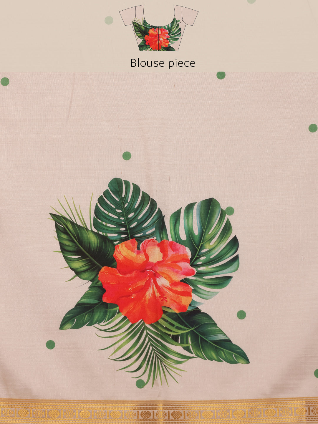 Hiral Fashion White Onam Art Silk Floral Digital Print Saree | Swadesiicart