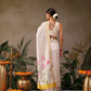 Hiral Fashion Off White Onam Art Silk Floral Digital Print Saree | Swadesiicart