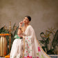 Hiral Fashion White Onam Art Silk Floral Digital Print Saree | Swadesiicart