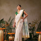 Hiral Fashion Off White Onam Art Silk Floral Digital Print Saree | Swadesiicart