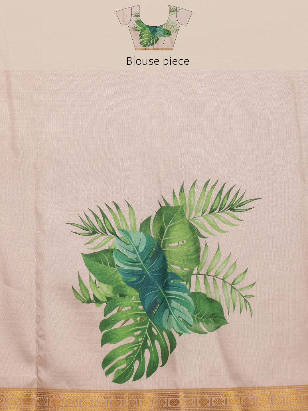 Hiral Fashion Off White Onam Art Silk Floral Digital Print Saree | Swadesiicart