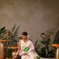 Hiral Fashion White Onam Art Silk Floral Digital Print Saree | Swadesiicart