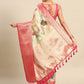 Beige Chanderi Art Silk Printed Floral Saree with Unstitched Blouse - Hiral Fashion | Swadesiicart