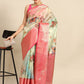 Green Chanderi Art Silk Printed Floral Saree with Unstitched Blouse - Hiral Fashion | Swadesiicart