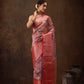 Light Pink Chanderi Art Silk Digital Print Floral Saree with Unstitched Blouse - Hiral Fashion | Swadesiicart