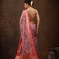 Light Pink Chanderi Art Silk Digital Print Floral Saree with Unstitched Blouse - Hiral Fashion | Swadesiicart