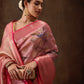 Light Pink Chanderi Art Silk Digital Print Floral Saree with Unstitched Blouse - Hiral Fashion | Swadesiicart