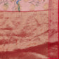 Light Pink Chanderi Art Silk Digital Print Floral Saree with Unstitched Blouse - Hiral Fashion | Swadesiicart