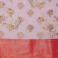 Lavender Chanderi Art Silk Digital Print Floral Saree with Unstitched Blouse - Hiral Fashion | Swadesiicart