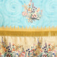 Sky Blue Kanjeevaram Silk Digital Print Floral Saree with Unstitched Blouse - Hiral Fashion | Swadesiicart