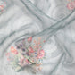 Turquoise Kanjeevaram Silk Digital Print Floral Saree with Unstitched Blouse - Hiral Fashion | Swadesiicart