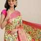 Green Art Silk Digital Print Floral Saree with Unstitched Blouse - Hiral Fashion | Swadesiicart