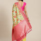 Green Art Silk Digital Print Floral Saree with Unstitched Blouse - Hiral Fashion | Swadesiicart