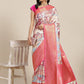 Blue Art Silk Digital Print Floral Saree with Unstitched Blouse - Hiral Fashion | Swadesiicart