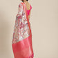 Blue Art Silk Digital Print Floral Saree with Unstitched Blouse - Hiral Fashion | Swadesiicart