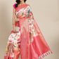 Pink Art Silk Digital Print Floral Saree with Unstitched Blouse - Hiral Fashion | Swadesiicart