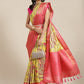 Green Art Silk Digital Print Floral Saree with Unstitched Blouse - Hiral Fashion | Swadesiicart