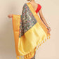 Black Art Silk Printed Kalamkari Saree with Unstitched Blouse - Hiral Fashion | Swadesiicart