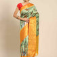 Green Art Silk Printed Kalamkari Saree with Unstitched Blouse - Hiral Fashion | Swadesiicart