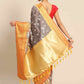 Gray Art Silk Printed Kalamkari Saree with Unstitched Blouse - Hiral Fashion | Swadesiicart