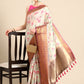 Beige Pure Silk Digital Print Floral Saree with Unstitched Blouse - Hiral Fashion | Swadesiicart