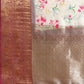 Beige Pure Silk Digital Print Floral Saree with Unstitched Blouse - Hiral Fashion | Swadesiicart