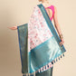 Light Pink Pure Silk Digital Print Floral Saree with Unstitched Blouse - Hiral Fashion | Swadesiicart
