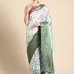 Green Pure Silk Digital Print Floral Saree with Unstitched Blouse - Hiral Fashion | Swadesiicart